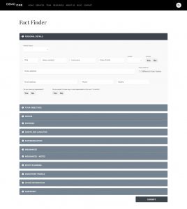 Online Client Fact Finder Form